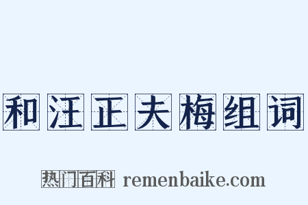 和汪正夫梅组词是什么意思的图片